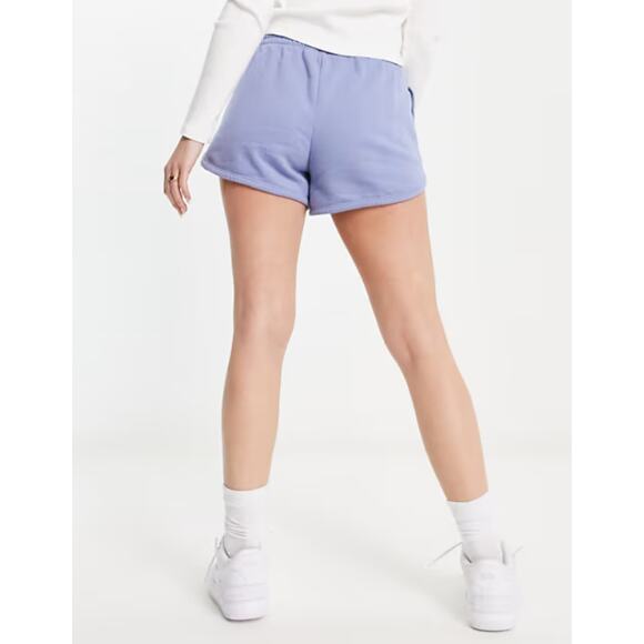 ABERCROMBIE & FITCH Dolphin Hem Shorts Elastic Waist Fleece Blue Womens Sz M - Picture 2 of 7